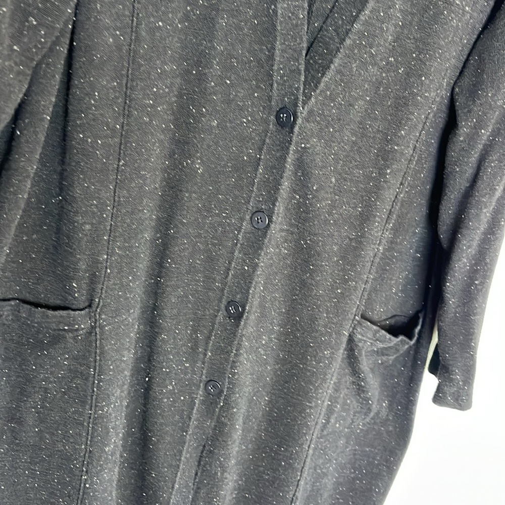 J Jill Cotton linen speckle grandpa long cardigan XL - Picture 2 of 8